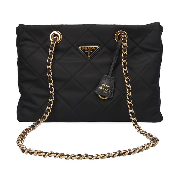 プラダ バッグ レディース PRADA リエデション1995 チェーン リナイロン ミディアム トートバッグ 1BG529 2AOS F0002 NERO ブラック
