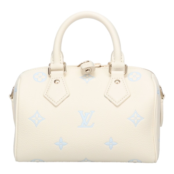 【プレミアム価格】 ルイヴィトン バッグ レディース LOUIS VUITTON モノグラムアンプラント スピーディ バンドリエール20 ミルキーホワイト+ブルー M28314