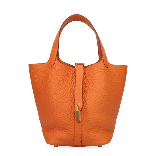 【プレミアム価格】 エルメス ピコタン ロック PM 18cm HERMES トリヨンクレマンス オレンジ ゴールド金具 056289