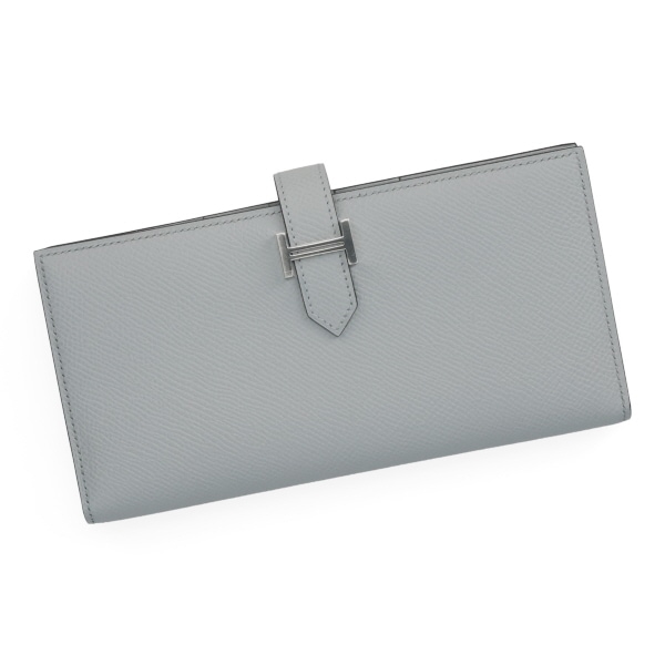 【プレミアム価格】 エルメス ベアン スフレ HERMES ヴォーエプソン ブルーグラシエ シルバー金具 039785