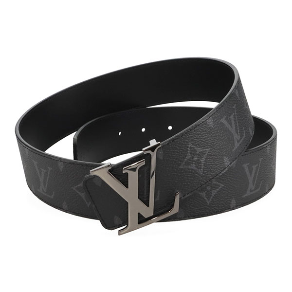 【プレミアム価格】 ルイヴィトン ベルト メンズ LOUIS VUITTON モノグラムエクリプス ベルト LVイニシャル 40mm サイズ95cm リバーシブル ブラック M9043T