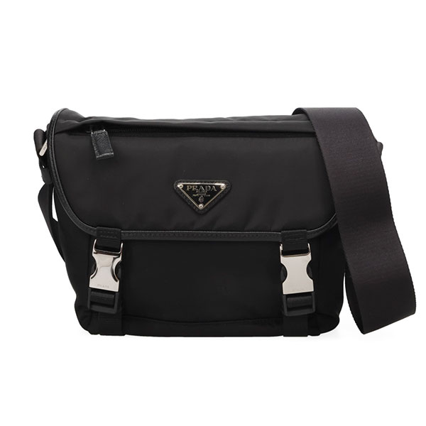 プラダ バッグ メンズ PRADA リナイロン サフィアーノレザー ショルダーバッグ 2VD066 2DMG F0002 ブラック