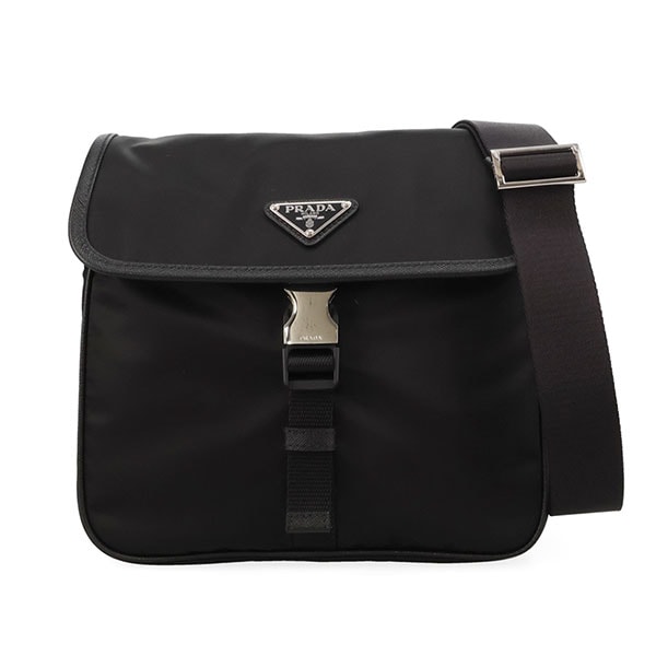 プラダ バッグ メンズ PRADA リナイロン サフィアーノレザー ショルダーバッグ 2VD077 2DMH F0002 ブラック