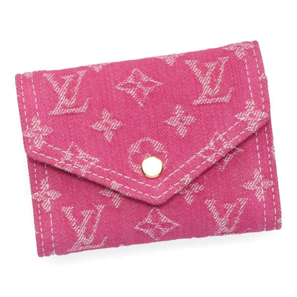 【プレミアム価格】 ルイヴィトン 財布 レディース LOUIS VUITTON モノグラムデニム ポルトフォイユヴィクトリーヌ フューシャデニム M27707