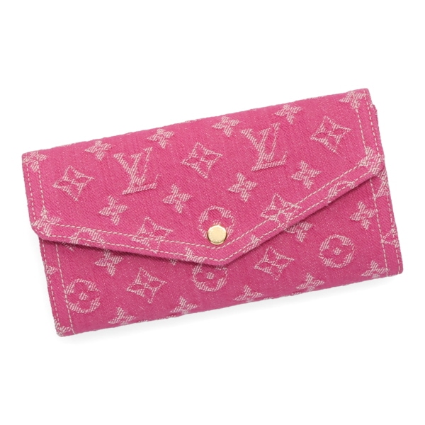 【プレミアム価格】 ルイヴィトン 財布 レディース LOUIS VUITTON モノグラムデニム ポルトフォイユサラ フューシャデニム M28280