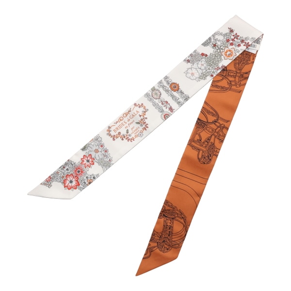 【プレミアム価格】 エルメス ツイリー リッド・ドゥ・ガラ・アン・フルール＆アイライナー HERMES 064220S ホワイト/グレー/キュイール