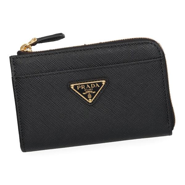 プラダ 財布 レディース PRADA サフィアーノレザートライアングル キーチェーン 1PP122 QHH F0002 NERO ブラック