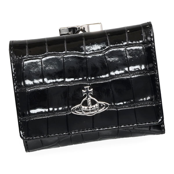 ヴィヴィアンウエストウッド 財布 Vivienne Westwood エンボスドクロコ 三つ折り財布 51010018 L0039 N401 ブラック