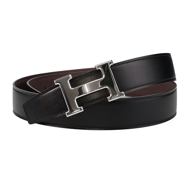 【プレミアム価格】 エルメス ベルト HERMES キット 32 シルバーバックル ブラック/ショコラ サイズ100cm ボックスカーフ/トゴ 064544/073967