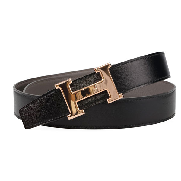 【プレミアム価格】 エルメス ベルト HERMES キット 32 ピンクゴールドバックル ブラック/グリ エタン サイズ95cm ボックスカーフ/トゴ 064544/073967