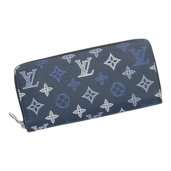 【プレミアム価格】 ルイヴィトン 財布 メンズ LOUIS VUITTON モノグラムシャドウ ジッピーウォレット ホリゾンタル ネイビーブルー M29777