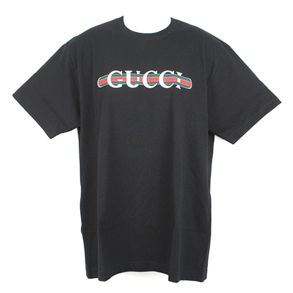 グッチ Tシャツ メンズ GUCCI コットンジャージー プリントTシャツ 788093 XJGL6 1082 ブラック Mサイズ