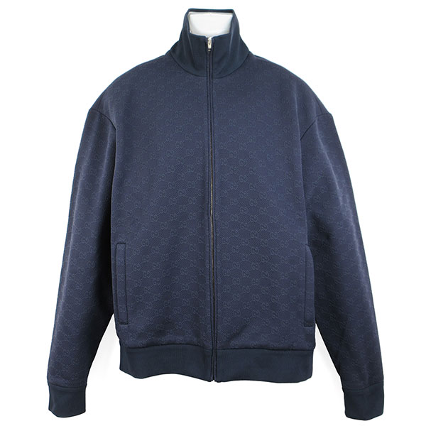 グッチ ジャケット メンズ GUCCI テクニカルジャージー ジップジャケット 836452 XJHEM 4003 ダークブルー Mサイズ