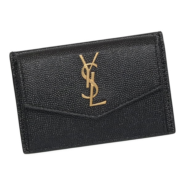 サンローラン カードケース レディース SAINT LAURENT アップタウン フラップカードケース 582305 1GF0J 1000 ブラック ゴールド金具