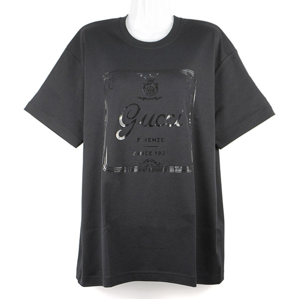 グッチ Tシャツ レディース GUCCI プリント ソフトコットンジャージーTシャツ 837959 XJHM3 1152 ブラック Mサイズ