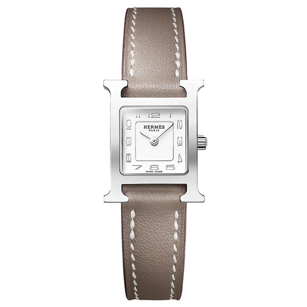 エルメス 腕時計 HERMES Hウォッチ ミニ 21cm エトゥープ  W403480WW00