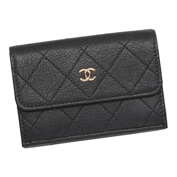 【プレミアム価格】 シャネル 財布 レディース CHANEL スモールフラップウォレット AP4951 B22099 94305 ブラック ゴールド金具