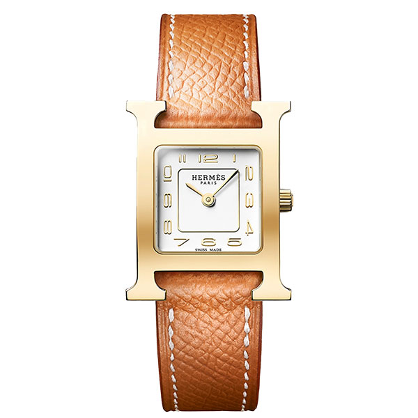 エルメス 腕時計 HERMES Hウォッチ PM 25cm スモール ゴールドチェスナット  W404380WW00