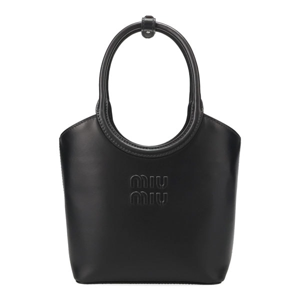 ミュウミュウ バッグ レディース MIUMIU アイビー レザーハンドバッグ 5BA330 2E6Y F0002 NERO ブラック