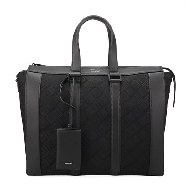 フェラガモ バッグ メンズ FERRAGAMO モノグラム ブリーフケース 241660 775979 ブラック