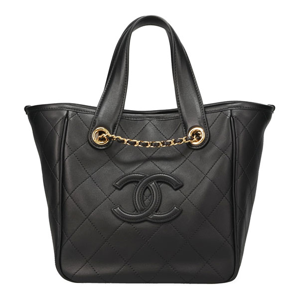 【プレミアム価格】 シャネル バッグ レディース CHANEL ミニショッピングバッグ AS6199 B25388 94305 ブラック ゴールド金具