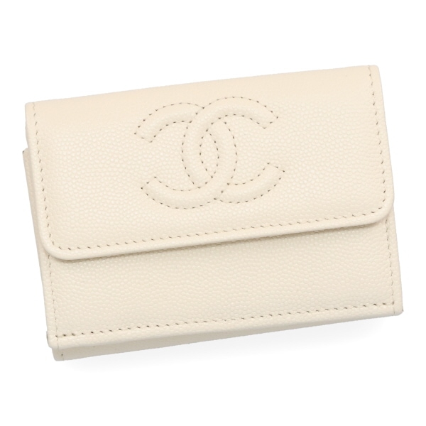 【プレミアム価格】 シャネル 財布 レディース CHANEL スモールフラップウォレット AP4655 B20633 U4531 アイボリー