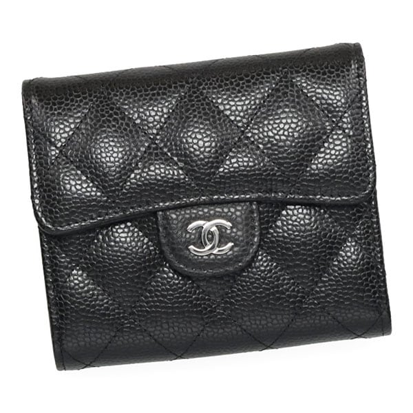 【プレミアム価格】 シャネル 財布 レディース CHANEL クラシック スモール フラップウォレット AP0231 Y01588 C3906 ブラック シルバー金具