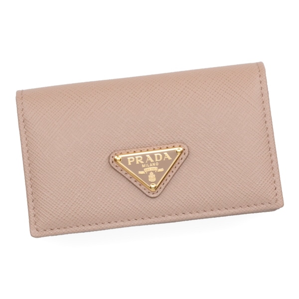 プラダ 名刺入れ レディース PRADA サフィアーノトライアングル カードケース 1MC122 QHH F0236 CIPRIA ピンクベージュ