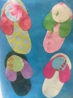 ビーチサンダルのポーチ(ブルー)