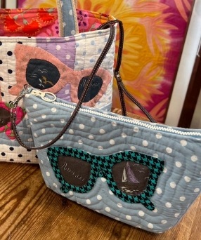 サングラスのミニバッグ（ブルー） | キルトキット・バッグ