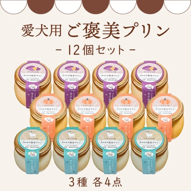 ペットの恵み365 ご褒美プリン 12個セット 3種各4点
