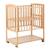 ミニベビーベッド ツーオープン(収納板付)【国産】お世話用の扉が2枚あり床板の高さが70cmでお世話が楽なハイポジション【内寸：60×90cm】【使用期間：生後24ヶ月以内】［レンタル］