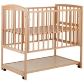 ツーオープン ベビーベッド(収納板付)【国産】お世話用の扉が2枚あり床板の高さが70cmでお世話が楽なハイポジション［レンタル］