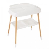 おむつ替え台（ホワイト＆ナチュラル）［レンタル］