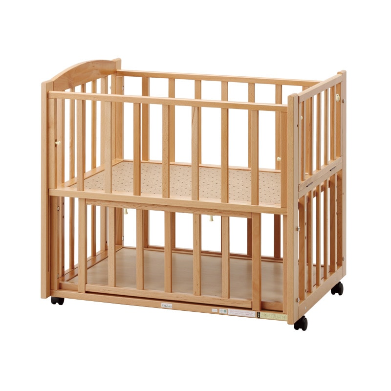 ミニベビーベッド スリーオープン(収納板付)【国産】お世話用の扉が3枚あるミニベビーベッド【内寸：60×90cm】【使用期間：生後24ヶ月以内】［レンタル］