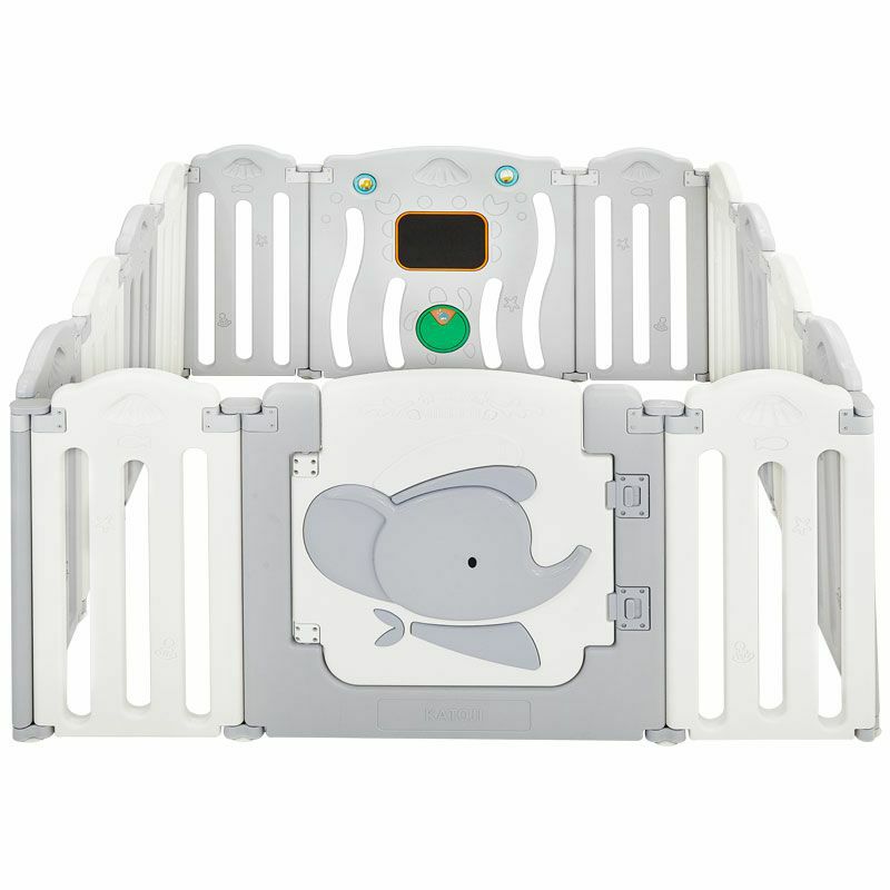 ベビーサークル コロコロランド(キャプテンゾウさん) [扉付き] 折りたたみできるベビーサークル 組み立て方で四角形・L字型・丸型 色々な形で使える［レンタル］