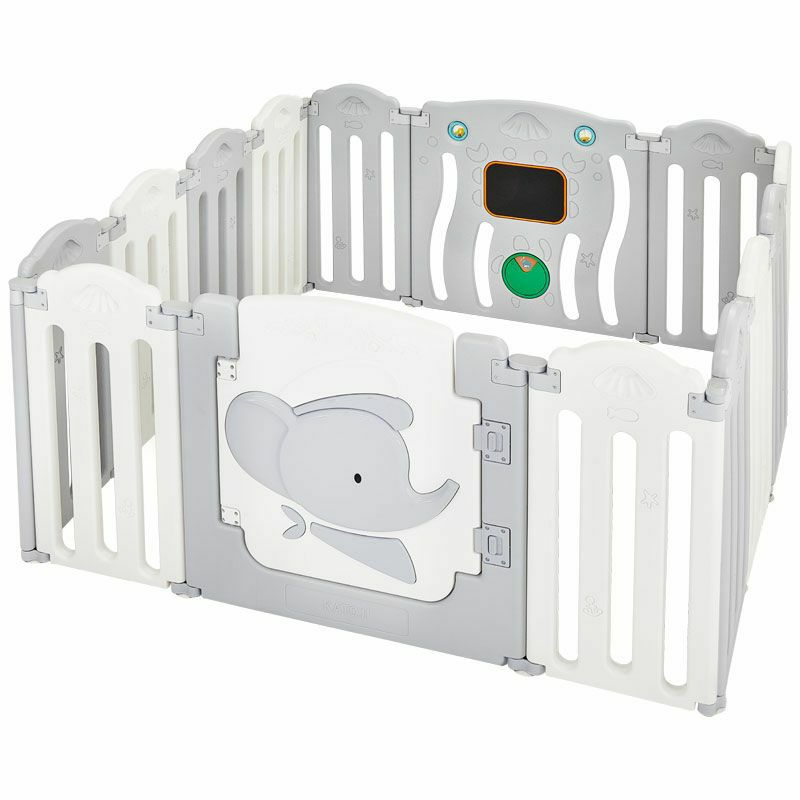 ベビーサークル コロコロランド(キャプテンゾウさん) [扉付き] 折りたたみできるベビーサークル 組み立て方で四角形・L字型・丸型 色々な形で使える［レンタル］