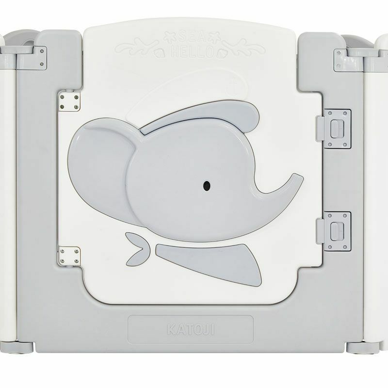 ベビーサークル コロコロランド(キャプテンゾウさん) [扉付き] 折りたたみできるベビーサークル 組み立て方で四角形・L字型・丸型 色々な形で使える［レンタル］