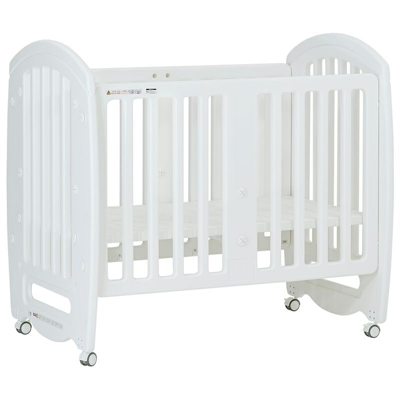 ベビーベッドsakutto【専用マット付】組立かんたんでお手入れも楽々なプラスチック製ベビーベッド［レンタル］