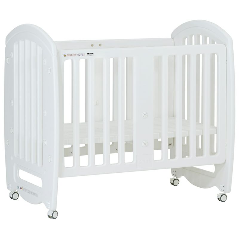 ベビーベッドsakutto【専用マット付】組立かんたんでお手入れも楽々なプラスチック製ベビーベッド［レンタル］