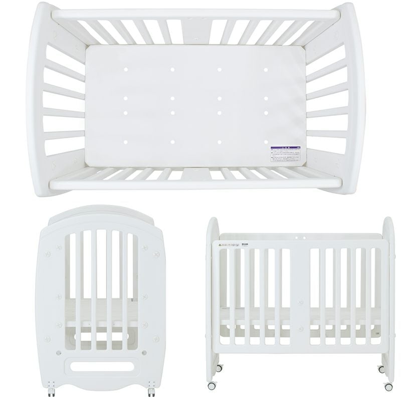 ベビーベッドsakutto【専用マット付】組立かんたんでお手入れも楽々なプラスチック製ベビーベッド［レンタル］