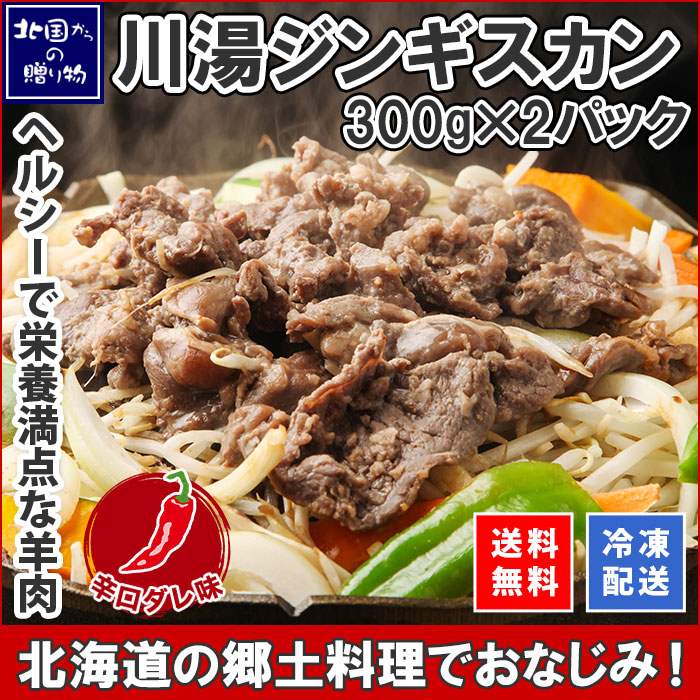 ジンギスカン 300g 2パック 計600g 辛口ダレ 味付き ギフト ラム 羊肉 焼肉 味付け肉 お取り寄せ グルメ 肉 お年賀 ギフト 贈答 プレゼント gift