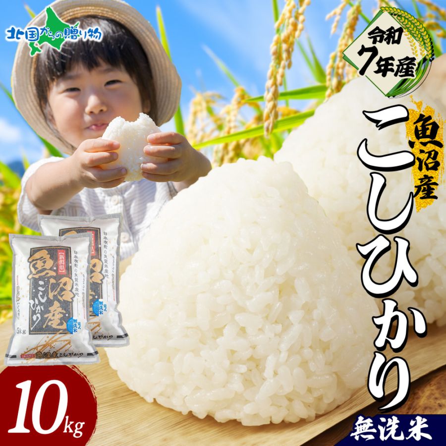 【令和7年産】魚沼産 コシヒカリ 特A （無洗米10kg） 新潟県産 備蓄 魚沼地区 こしひかり 5kg 10kg 新潟産  特A米 白米 精米 無洗米 簡単 お手軽 米 お米 ごはん 小分け 常備食 国産 安全 産直 産地直送 人気 グルメ ギフト