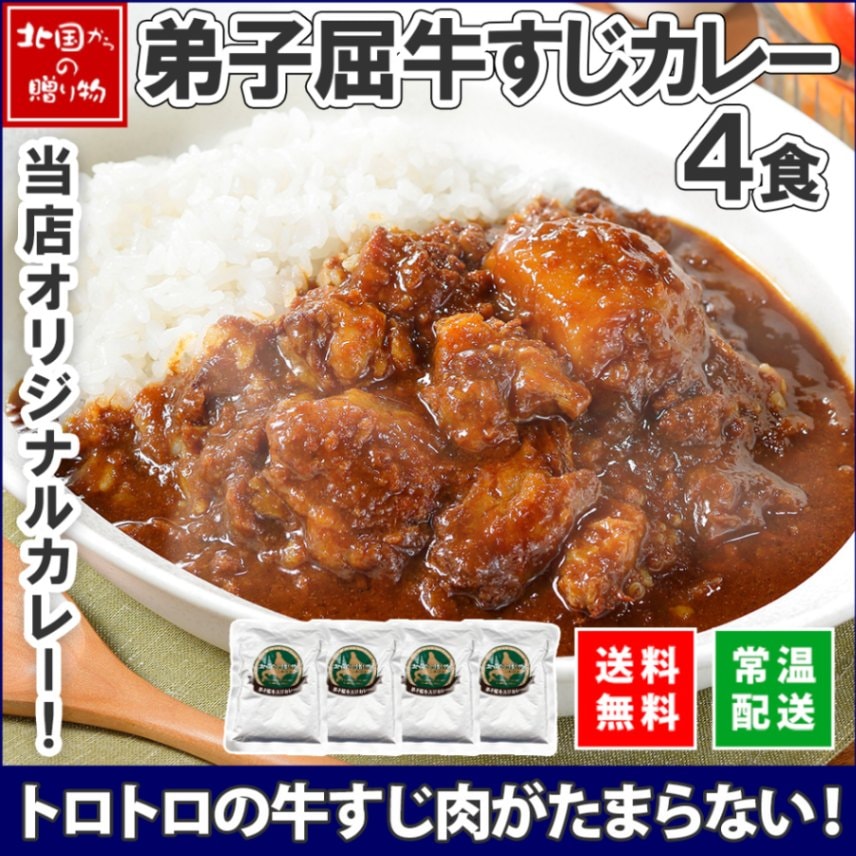 北国オリジナル 弟子屈牛すじカレー 4食セット 業務用 カレー レトルト カレー セット 北海道 牛すじカレー レトルト食品 ビーフ 牛筋 北海道グルメ お取り寄せ カレー お取り寄せグルメ 備蓄 非常食・保存食 curry 送料無料