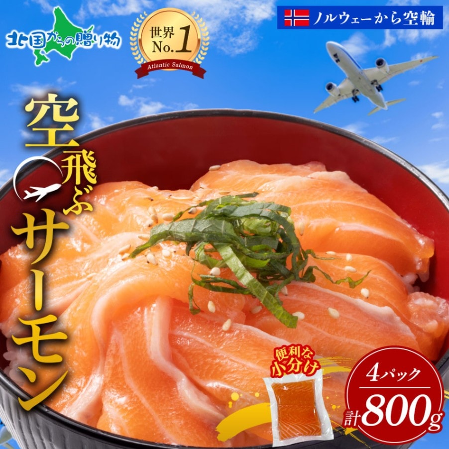 空飛ぶサーモン 800g 200g×4 青空市場 サーモン MOWI ノルウェー産