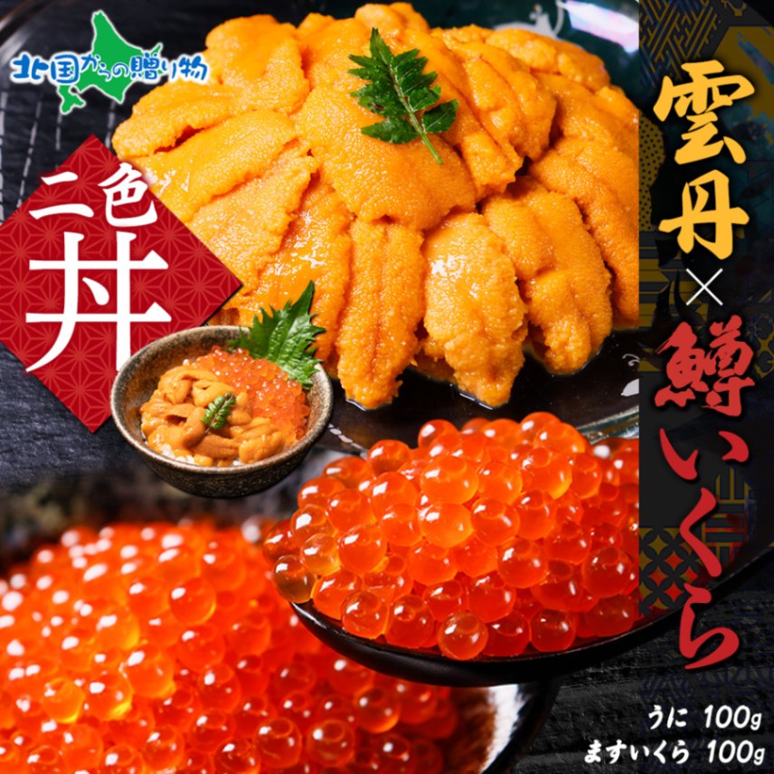 うに 100g 鱒いくら醤油漬け 100g セット うに ウニ チリ産 ミョウバン不使用 冷凍 いくら イクラ ます 鱒 マス いくら醤油 魚卵 新鮮 冷凍 海の幸 海鮮丼 二色丼 海鮮 手巻き寿司 寿司 送料無料 北海道 グルメ お取り寄せ 取り寄せ 北国からの贈り物