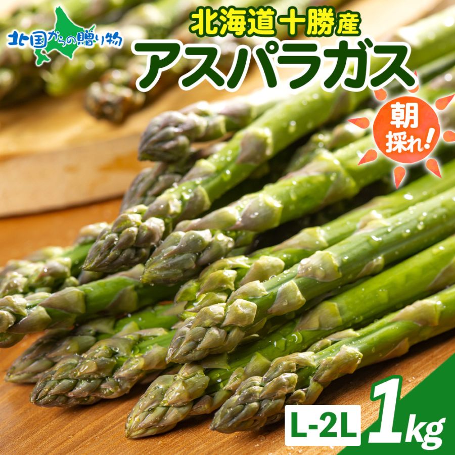 【5月下旬~6月中旬 出荷予定】 北海道産 グリーンアスパラガス L-2Lサイズ 1kg 北海道 アスパラ 送料無料 予約販売 北国からの贈り物
