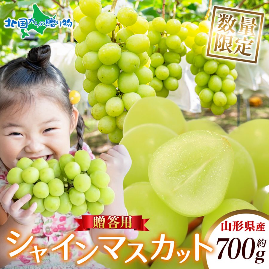 山形県産 贈答用 シャインマスカット 1房(約700g) ※100セット限定 マスカット ブドウ 旬 産地直送 完熟 果物 フルーツ 山形 新鮮 人気 美味しい 贈答 ギフト 誕生日 プレゼント フルーツ ギフト 産直 送料無料 ◆出荷予定：10月中旬-11月中旬