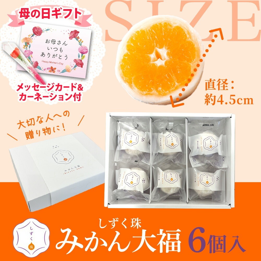 母の日ギフト メッセージカード カーネーション付き しずく珠 みかん