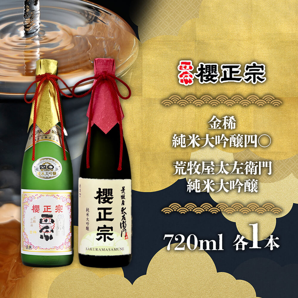 櫻正宗 金稀 純米大吟醸四〇 荒牧屋太左衛門 各720ml 2本 お酒 酒